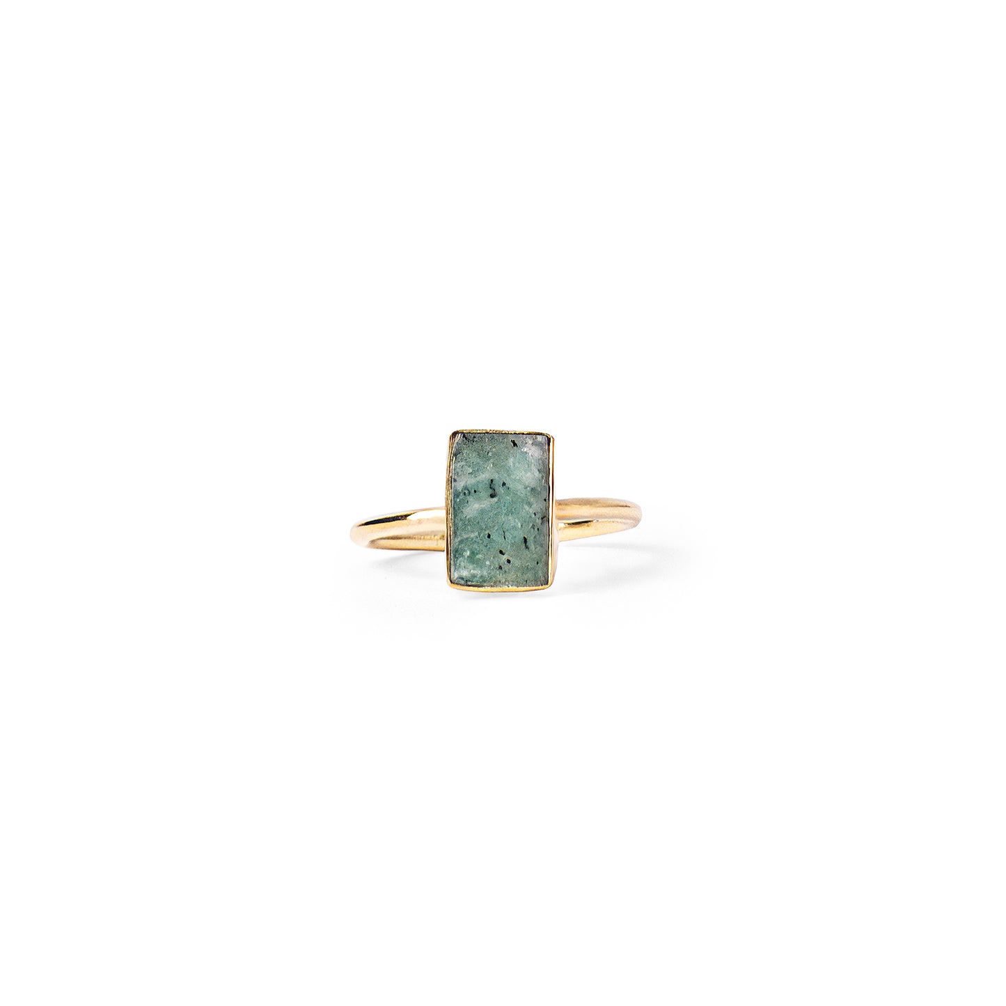Asymmetric Stones Square Ring