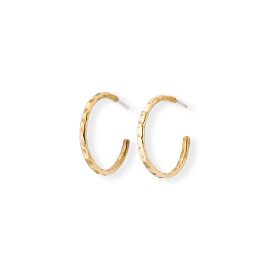 Hammered Thin Hoops Small