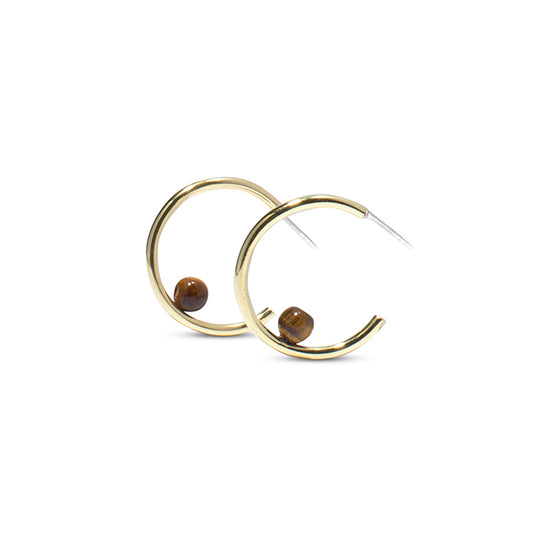 Tiger Eye Hoops mit einem Stein