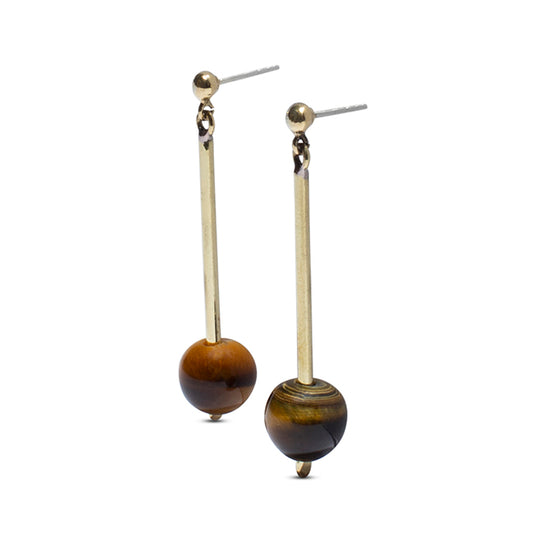 Tiger Eye Lange Ohrstecker
