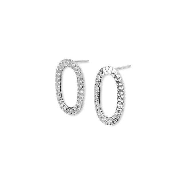 Hammered Oval Ohrstecker