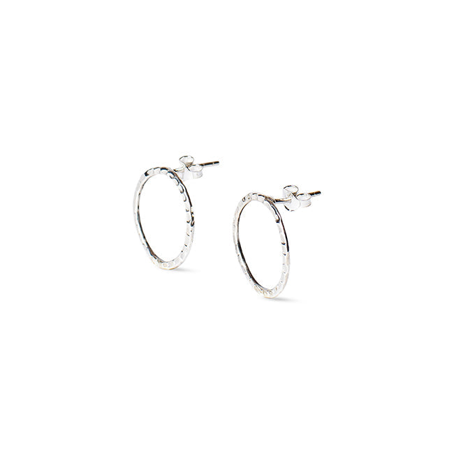 Hammered Thin Circle Ohrstecker
