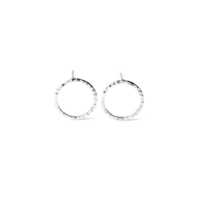 Hammered Thin Circle Ohrstecker