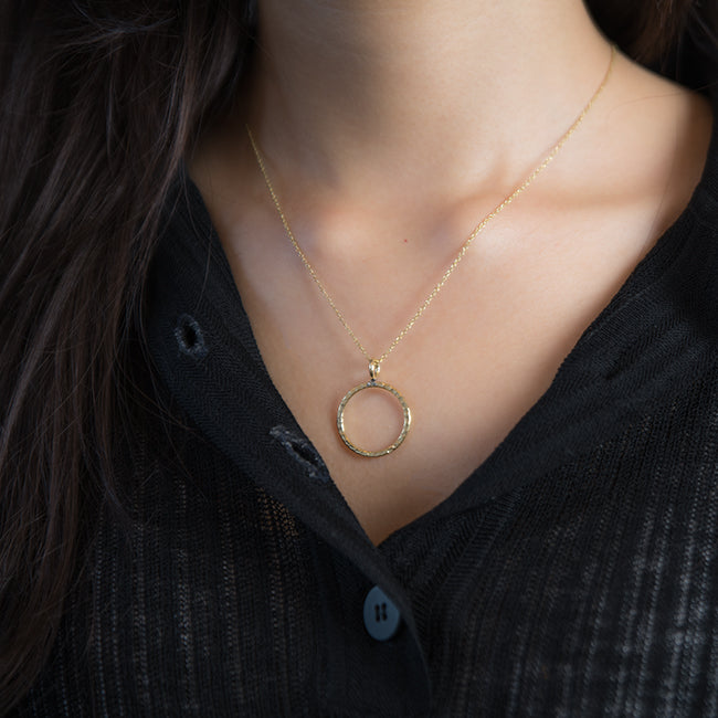 Hammered Thin Circle Kette