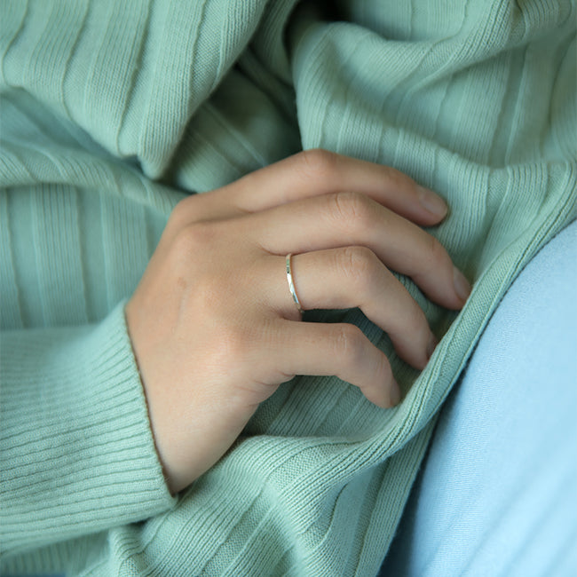 Hammered Thin Band Ring