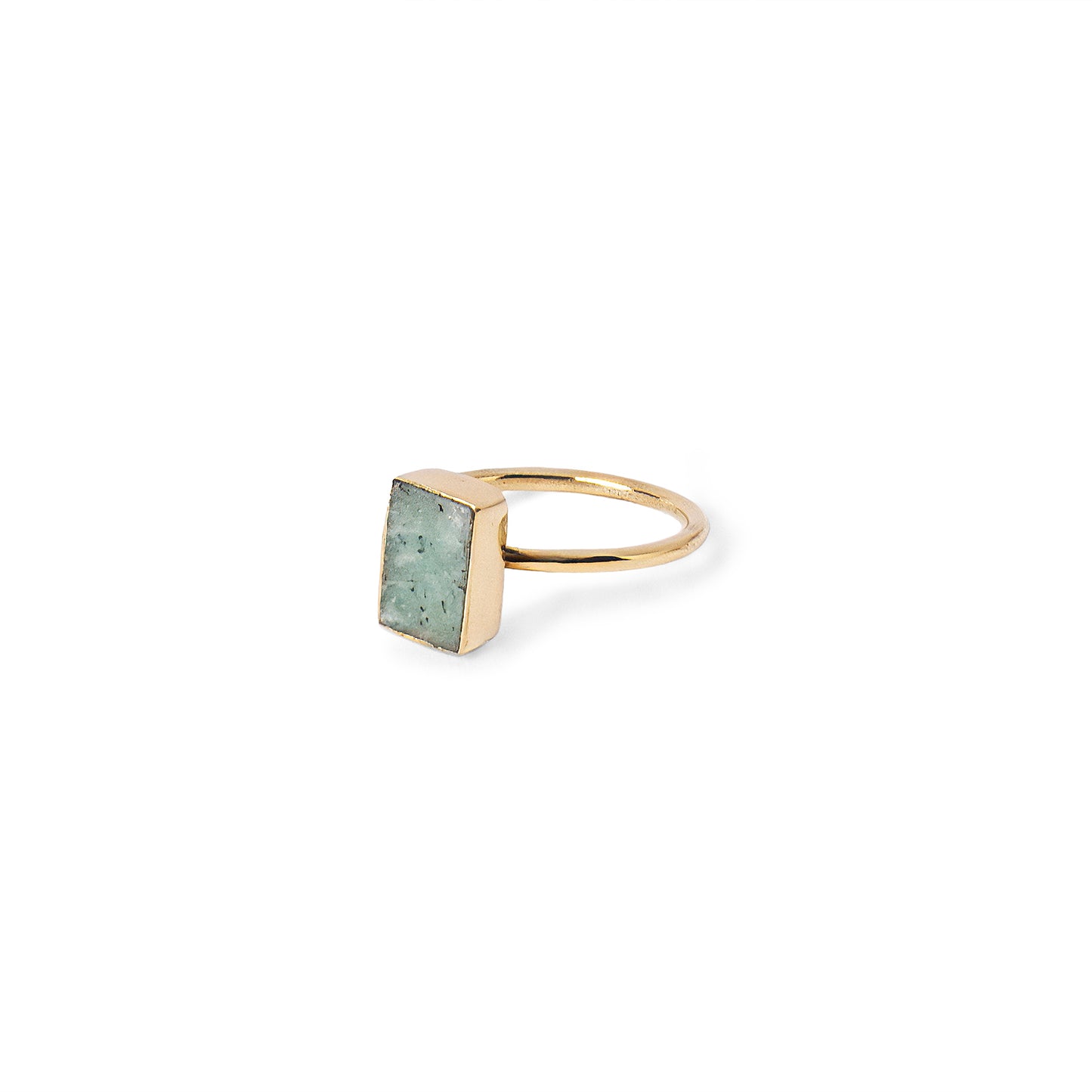 Asymmetric Stones Square Ring