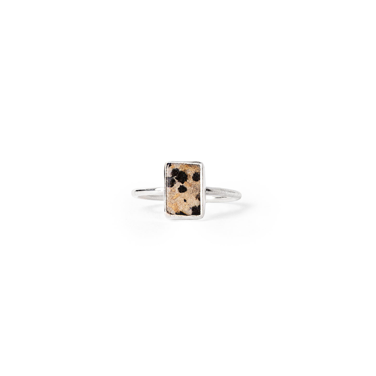 Asymmetric Stones Square Ring