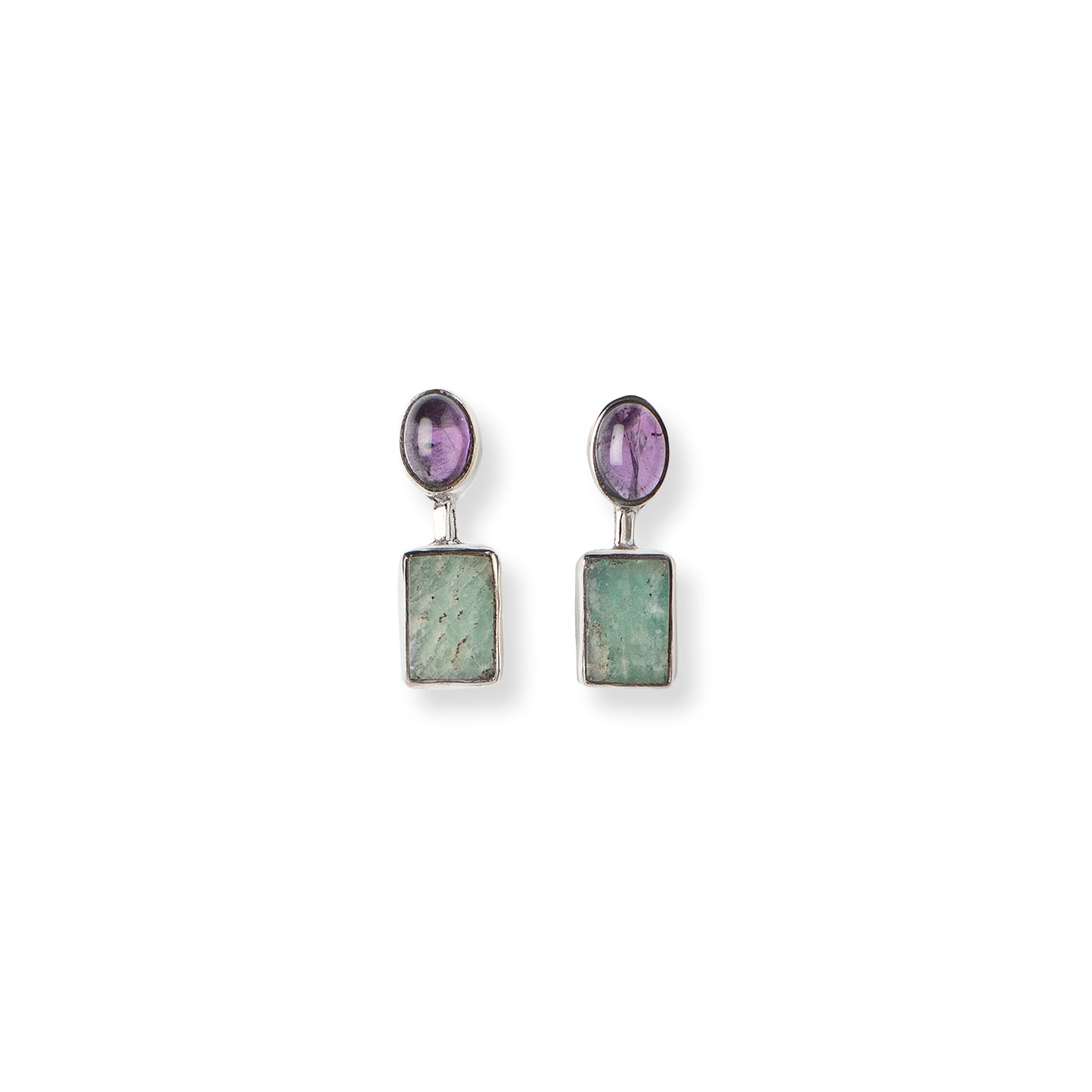 Asymmetric Stones Ohrstecker 2 Steine