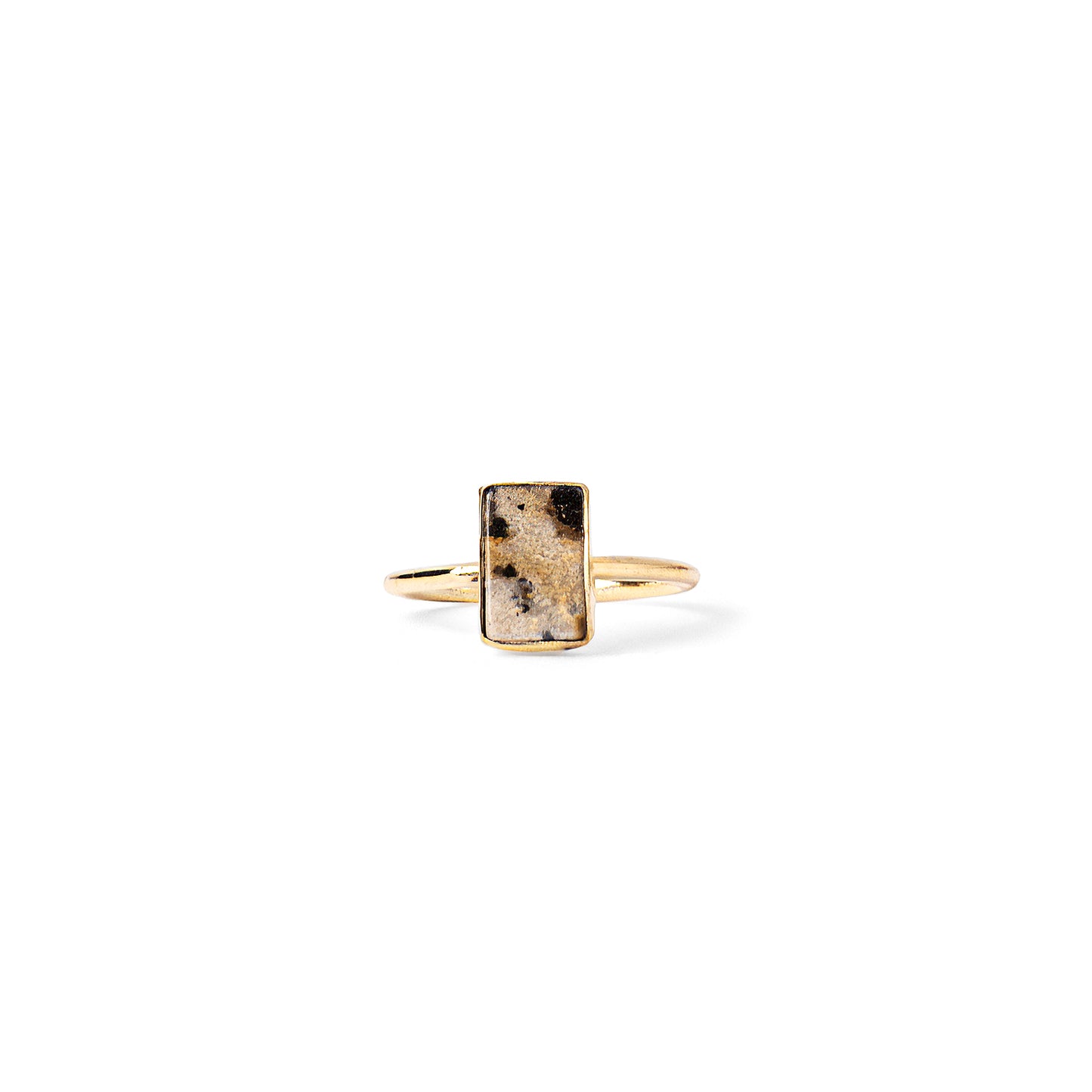 Asymmetric Stones Square Ring