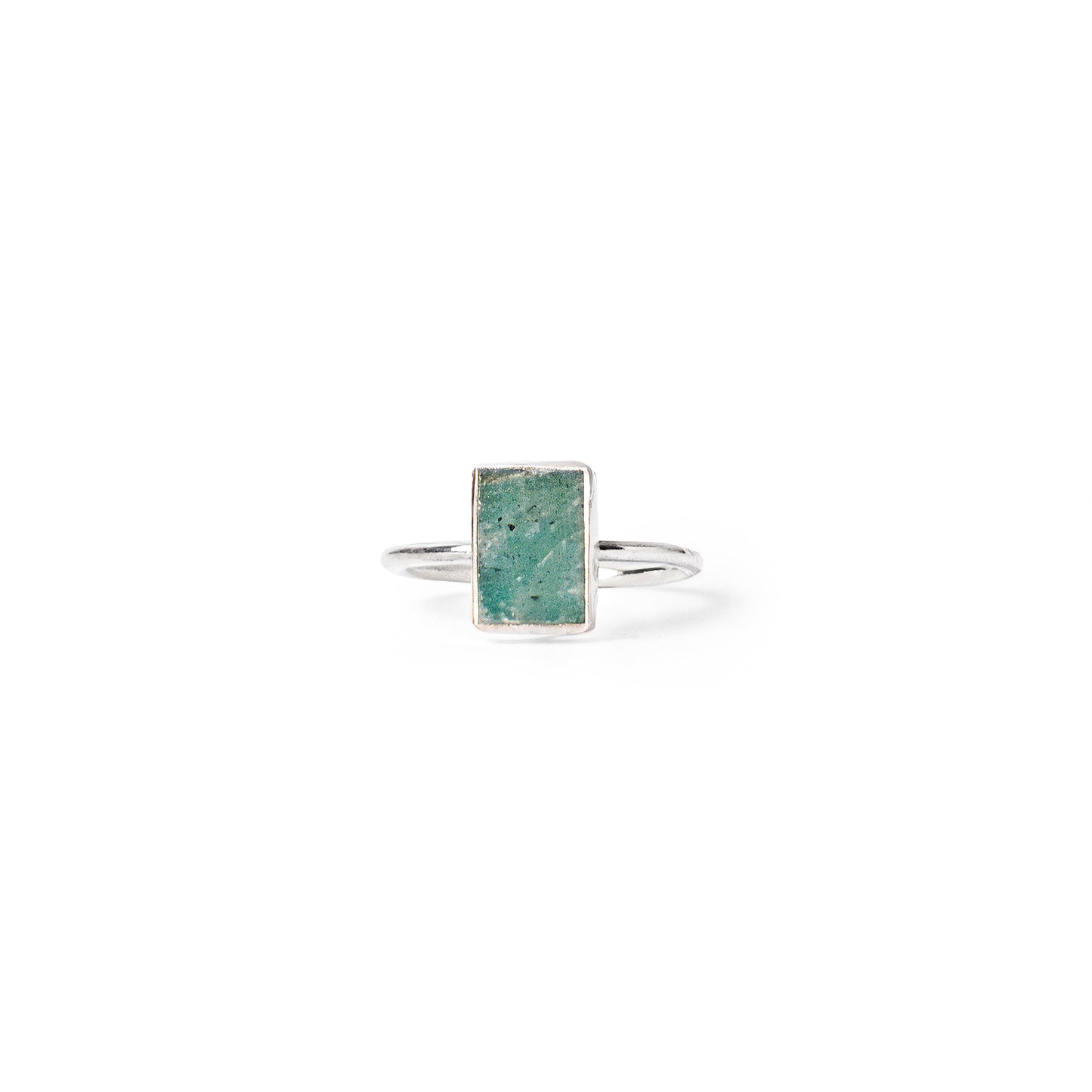 Asymmetric Stones Square Ring