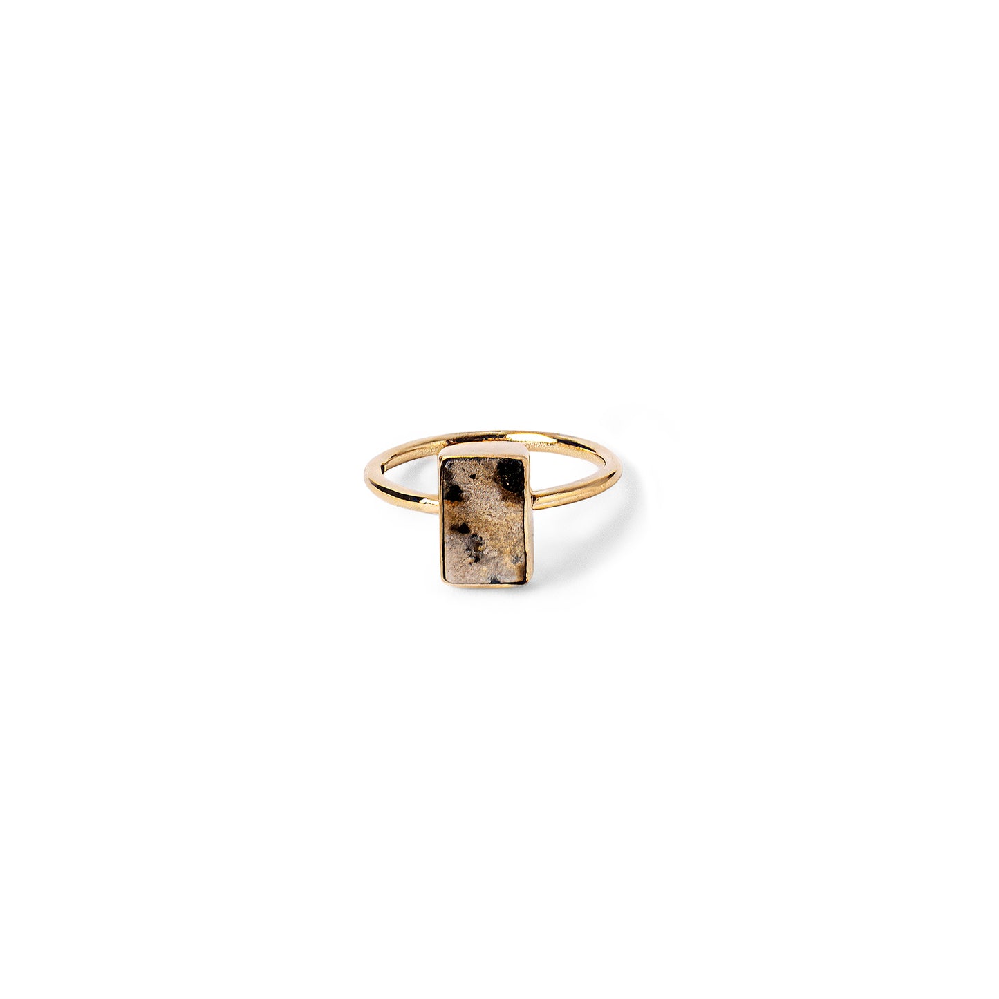 Asymmetric Stones Square Ring