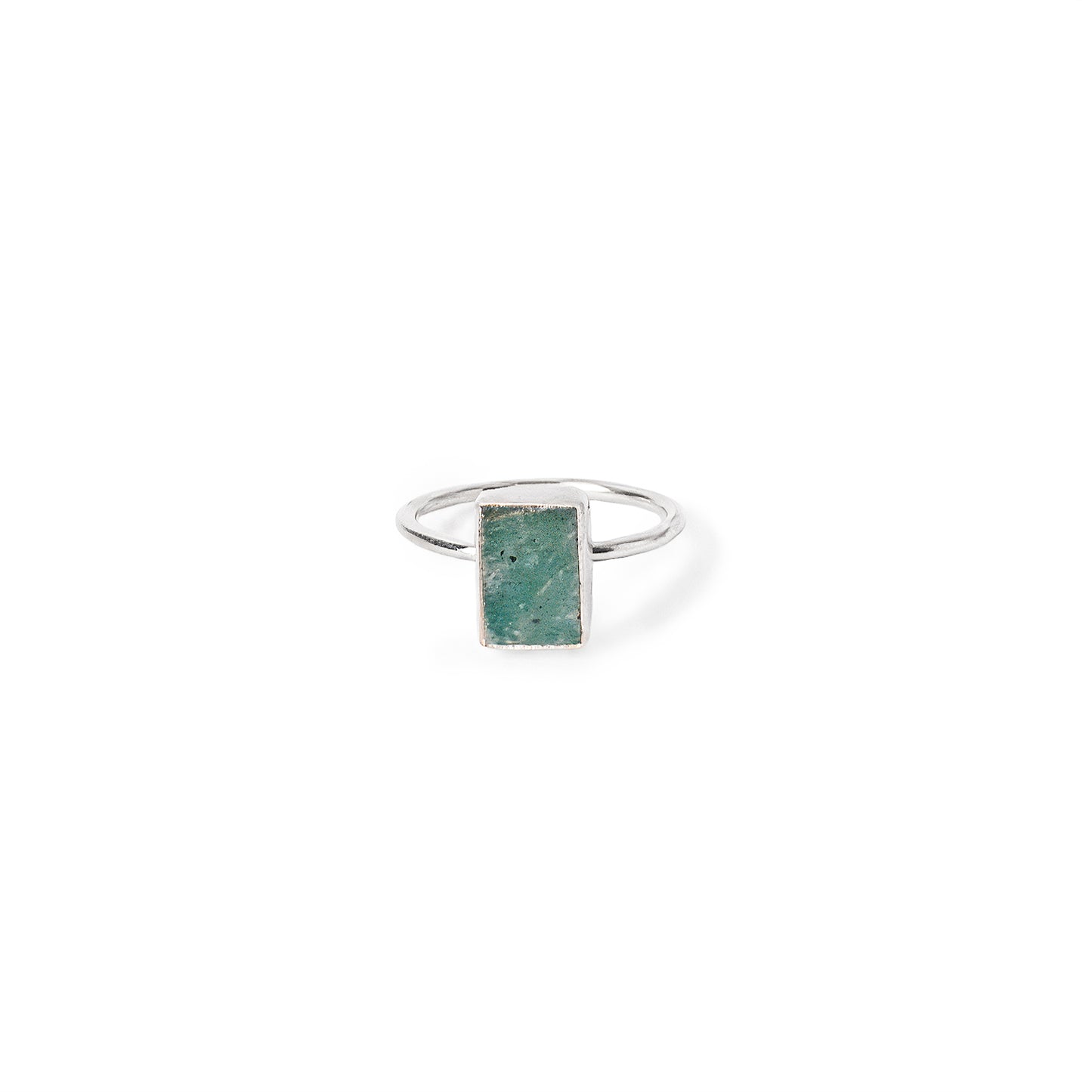 Asymmetric Stones Square Ring