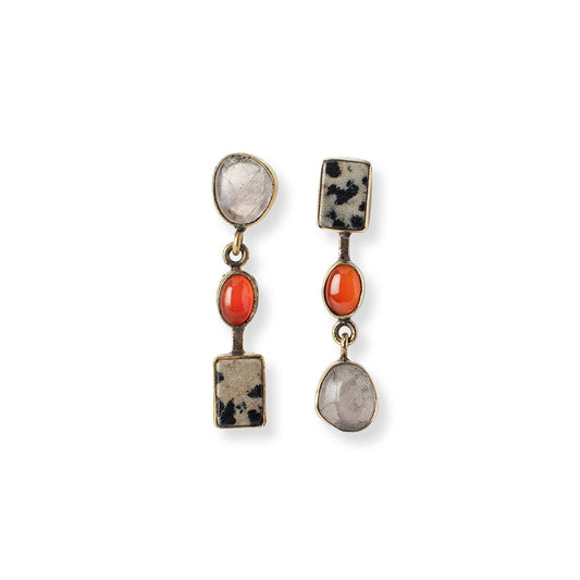 Asymmetric Stones Ohrstecker 3 Steine