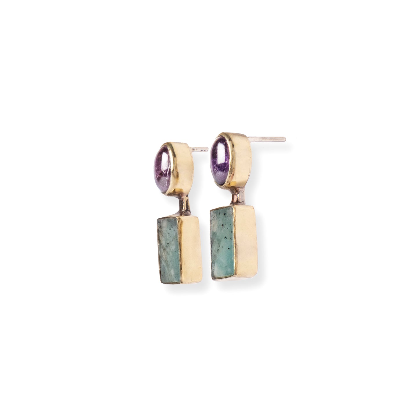 Asymmetric Stones Ohrstecker 2 Steine