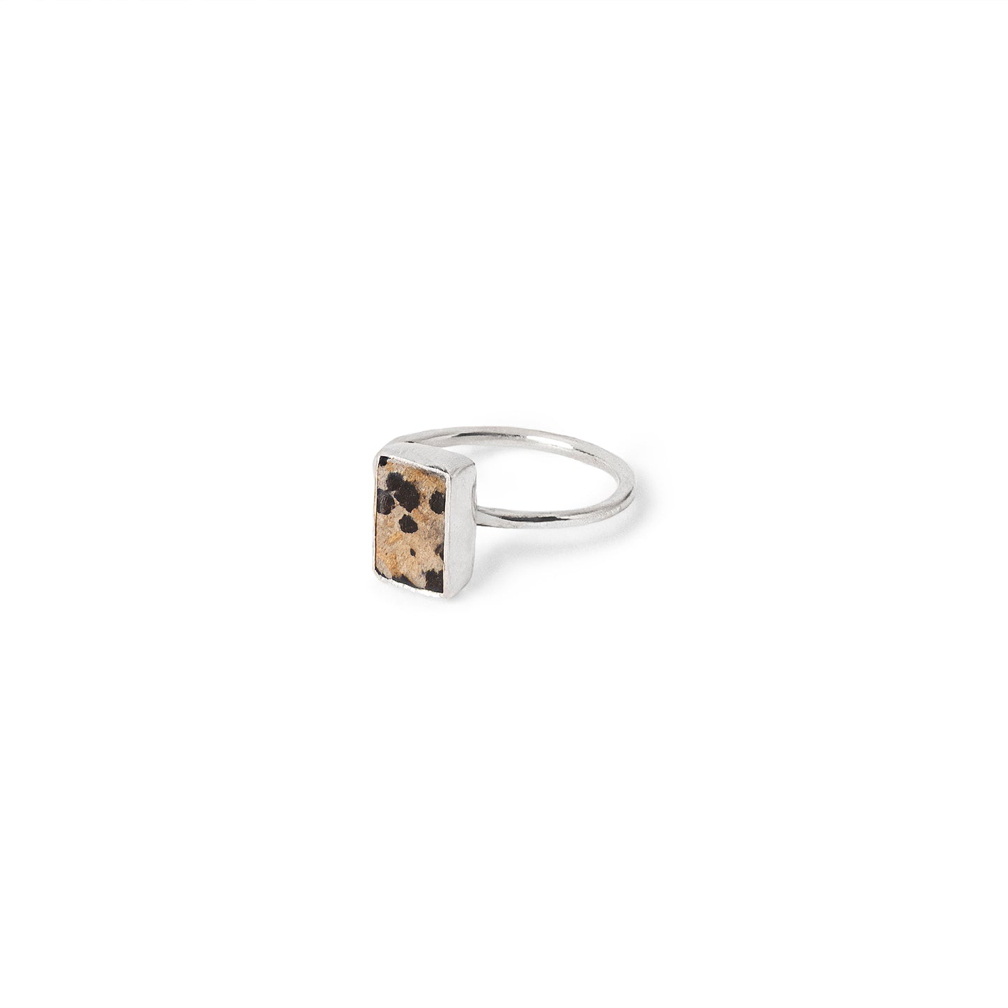Asymmetric Stones Square Ring