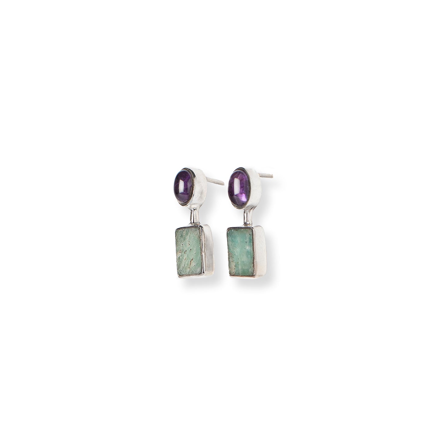 Asymmetric Stones Ohrstecker 2 Steine