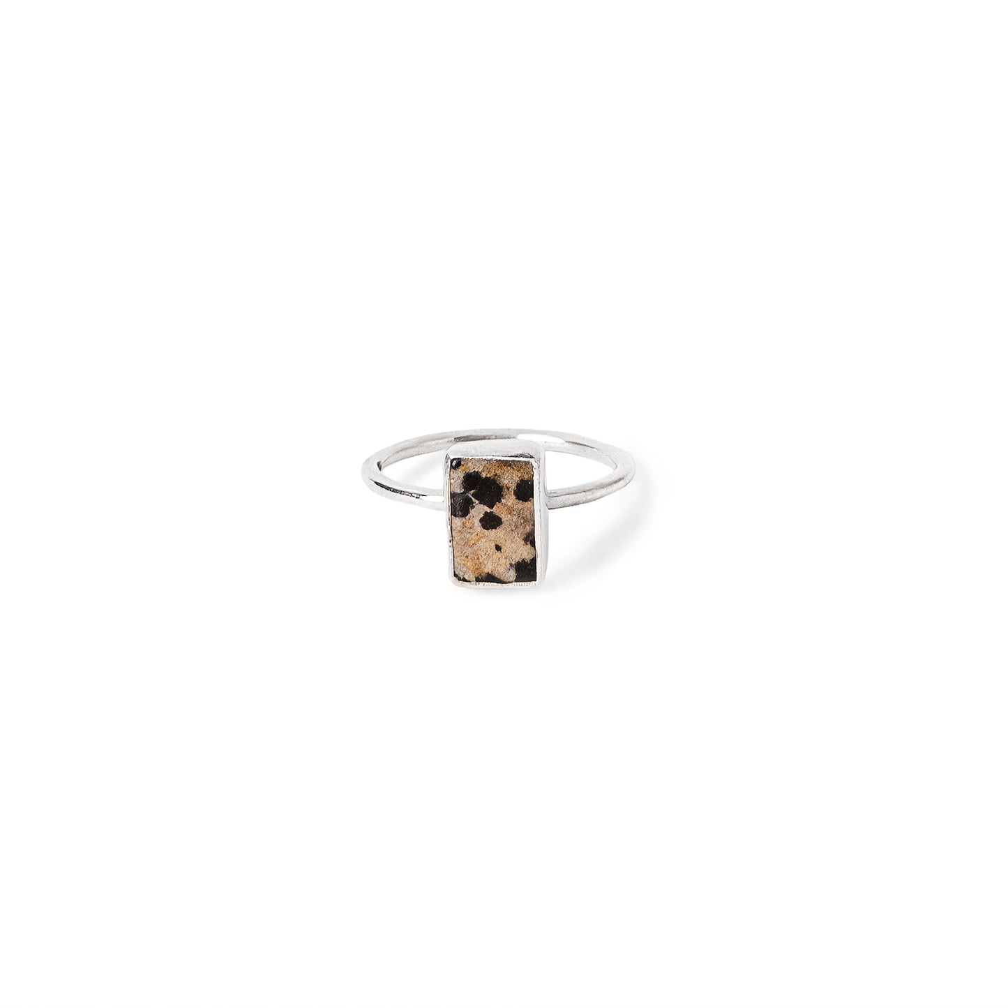 Asymmetric Stones Square Ring